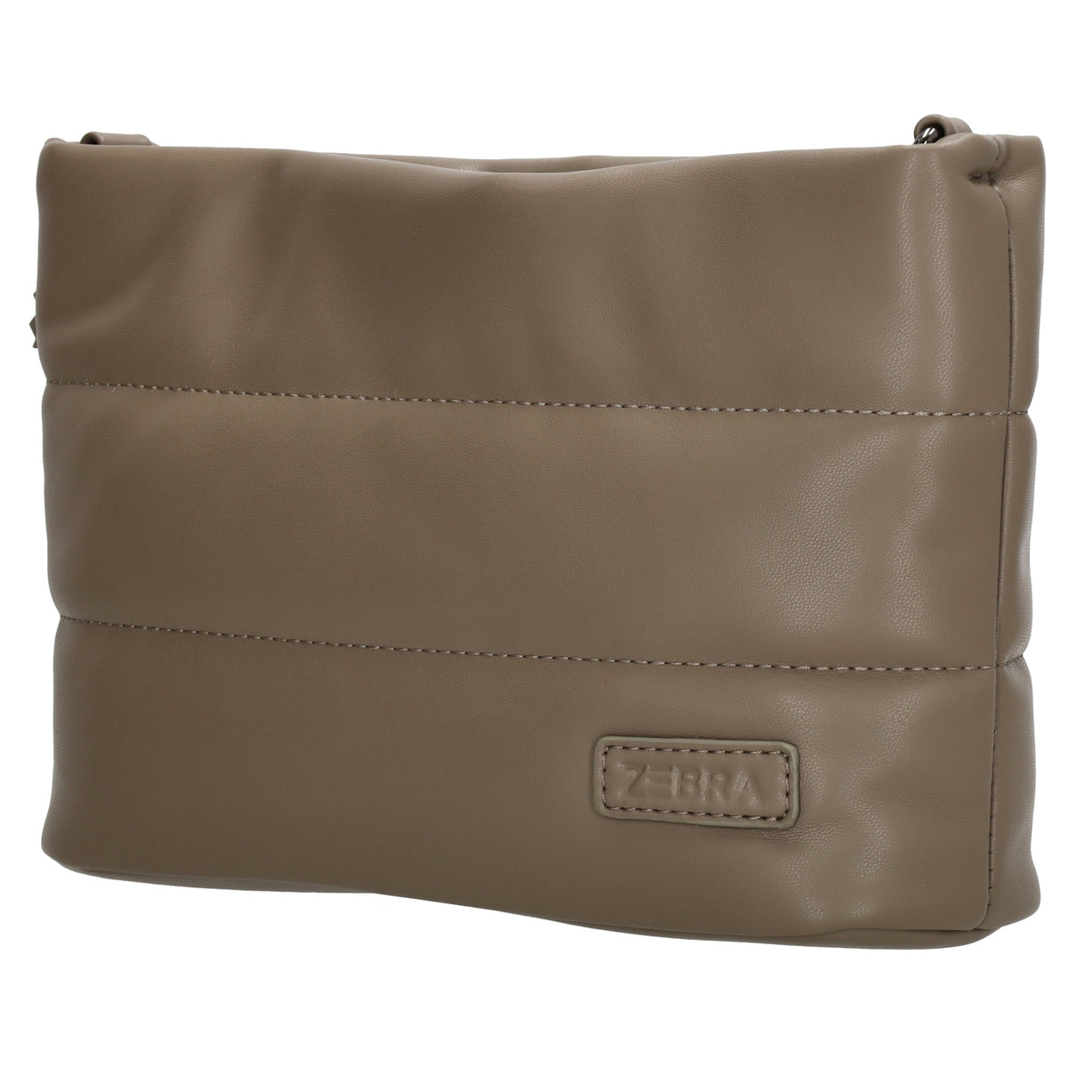 Umhängetasche gesteppt 24x16cm in Taupe aus Kunstleder - leder-accessoires.com