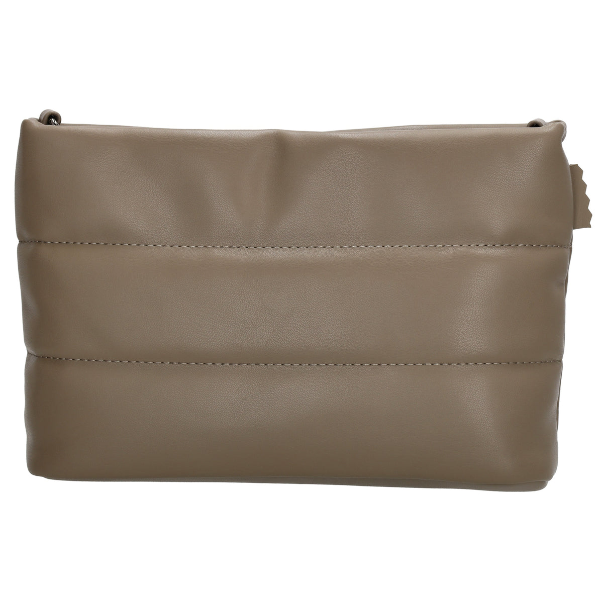 Umhängetasche gesteppt 24x16cm in Taupe aus Kunstleder - leder-accessoires.com