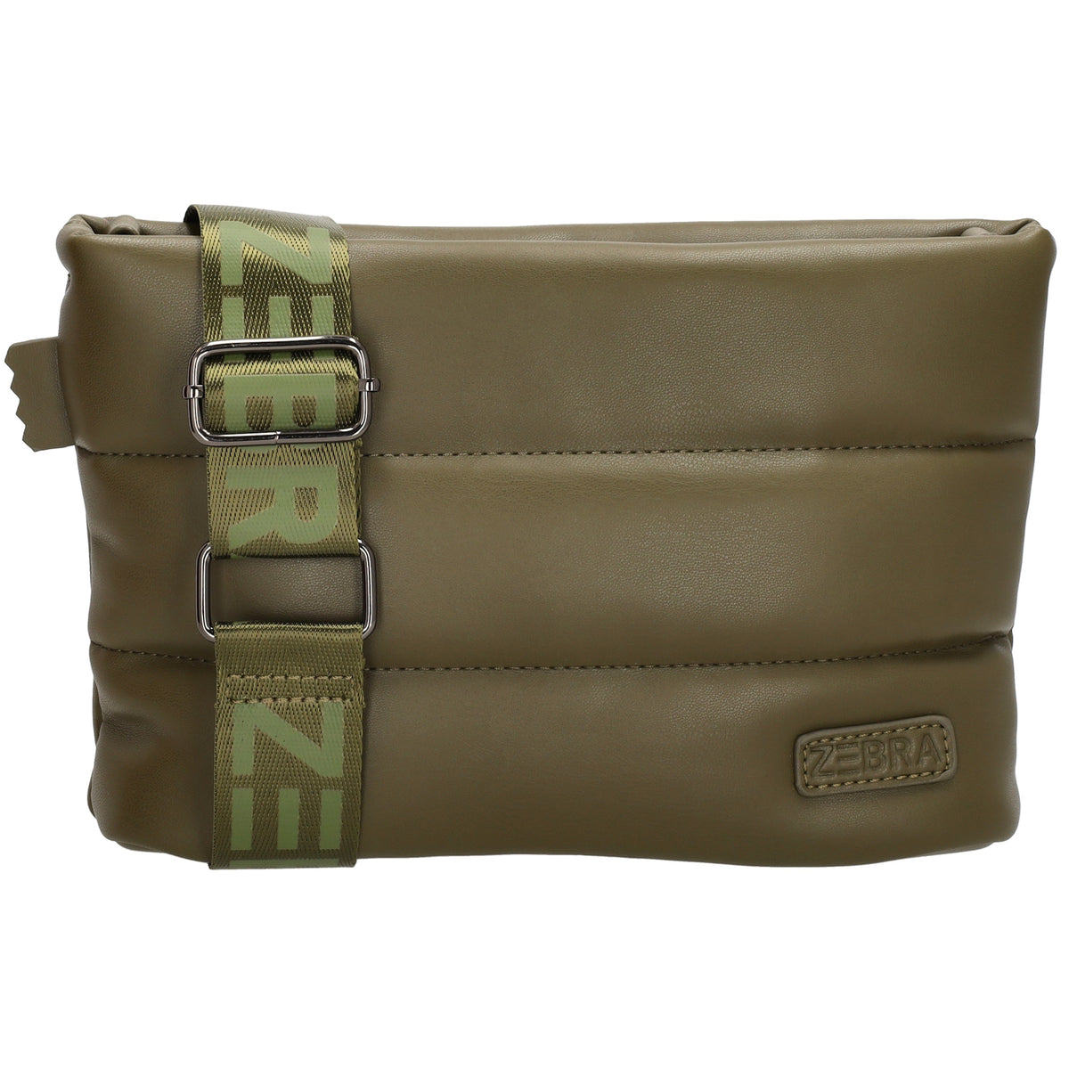 Umhängetasche gesteppt 24x16cm in Olivgrün aus Kunstleder - leder-accessoires.com