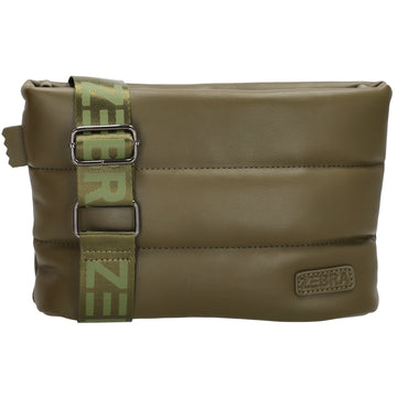 Umhängetasche gesteppt 24x16cm in Olivgrün aus Kunstleder - leder-accessoires.com