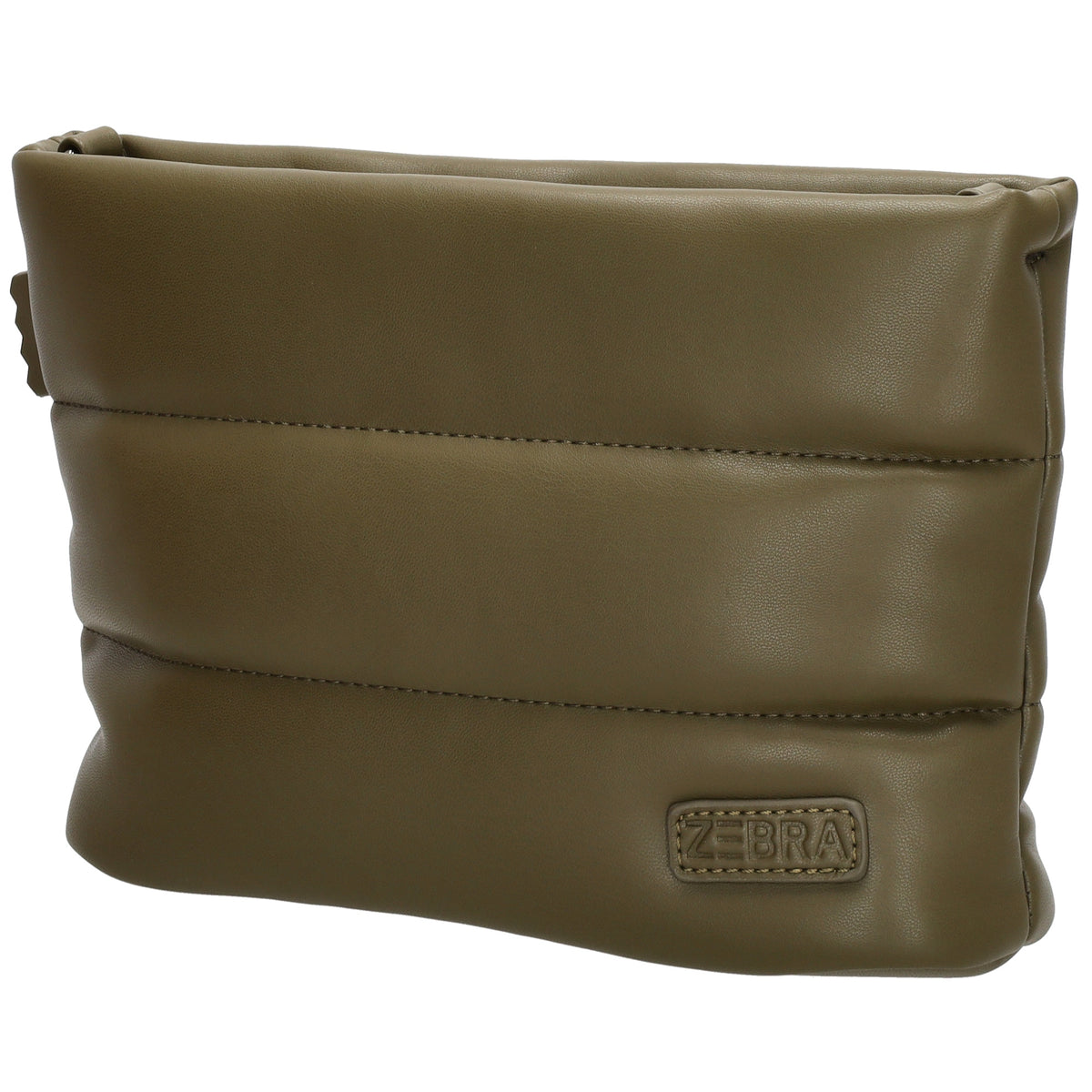Umhängetasche gesteppt 24x16cm in Olivgrün aus Kunstleder - leder-accessoires.com