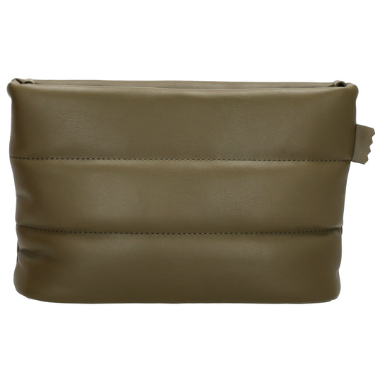Umhängetasche gesteppt 24x16cm in Olivgrün aus Kunstleder - leder-accessoires.com
