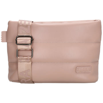 Umhängetasche gesteppt 24x16cm in Altrosa aus Kunstleder - leder-accessoires.com
