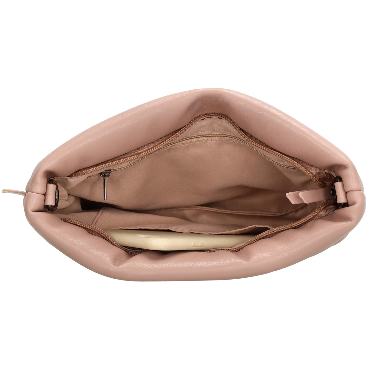 Umhängetasche gesteppt 24x16cm in Altrosa aus Kunstleder - leder-accessoires.com