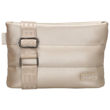 Umhängetasche gesteppt 24x16cm in Champagner aus Kunstleder - leder-accessoires.com