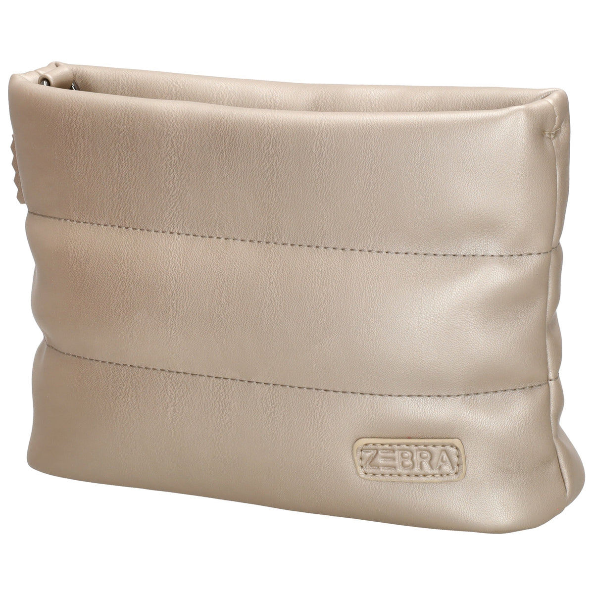 Umhängetasche gesteppt 24x16cm in Champagner aus Kunstleder - leder-accessoires.com