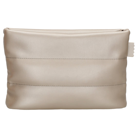 Umhängetasche gesteppt 24x16cm in Champagner aus Kunstleder - leder-accessoires.com