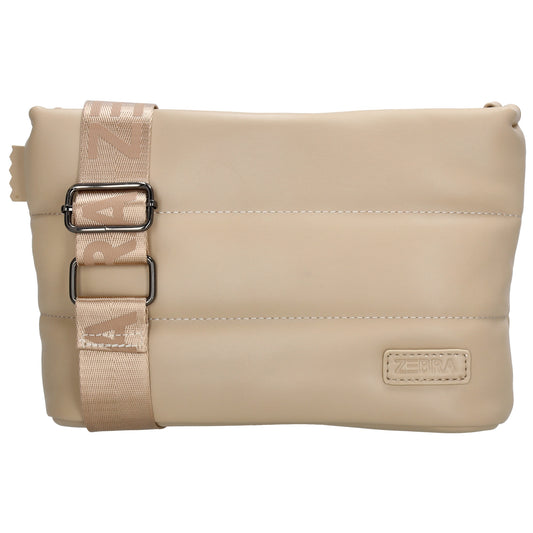 Umhängetasche gesteppt 24x16cm in Beige aus Kunstleder - leder-accessoires.com