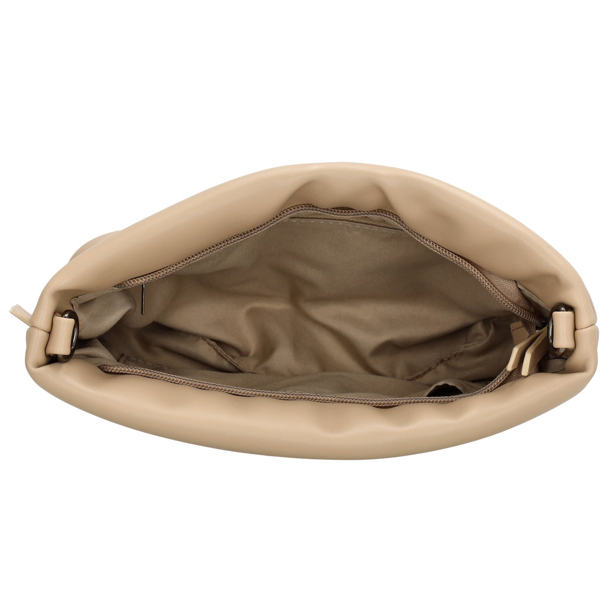 Umhängetasche gesteppt 24x16cm in Beige aus Kunstleder - leder-accessoires.com