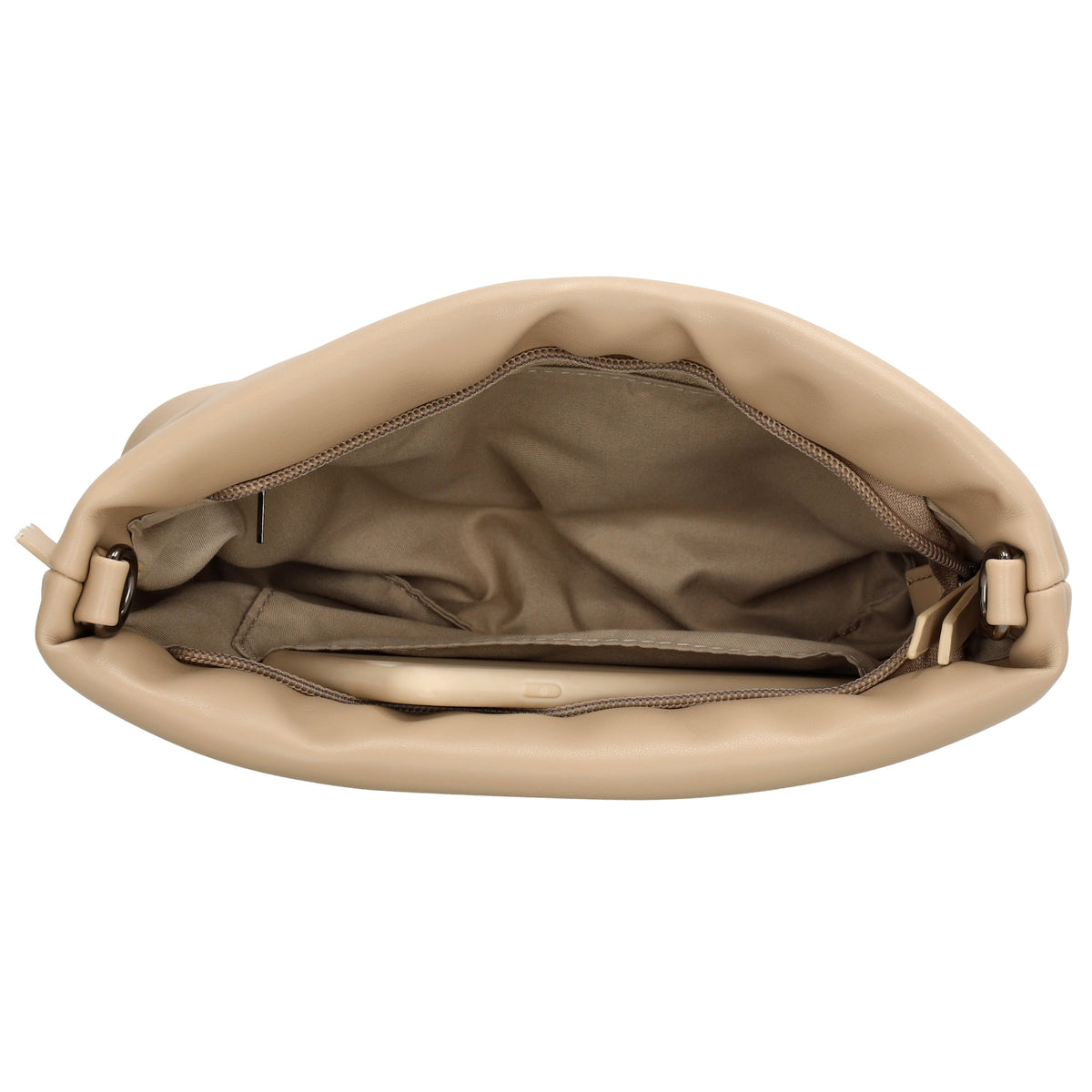 Umhängetasche gesteppt 24x16cm in Beige aus Kunstleder - leder-accessoires.com