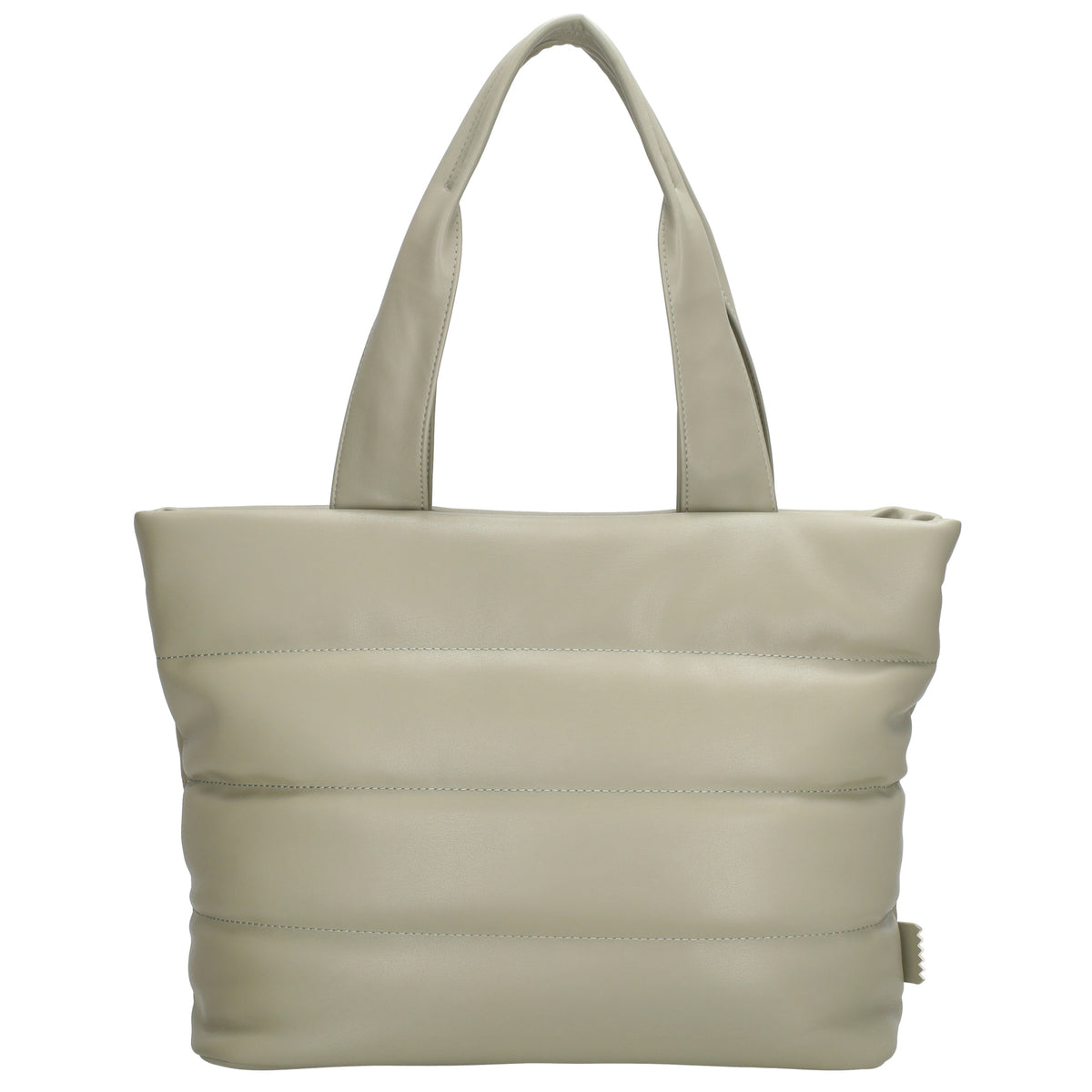 Shopper gesteppt 34x28cm in Mint aus Kunstleder - leder-accessoires.com