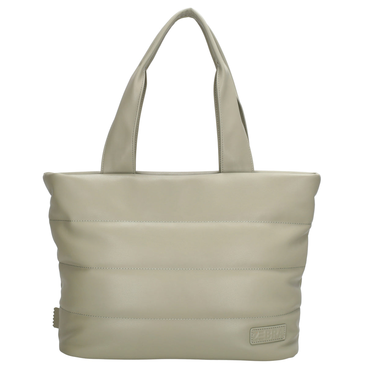 Shopper gesteppt 34x28cm in Mint aus Kunstleder - leder-accessoires.com
