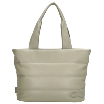 Shopper gesteppt 34x28cm in Mint aus Kunstleder - leder-accessoires.com
