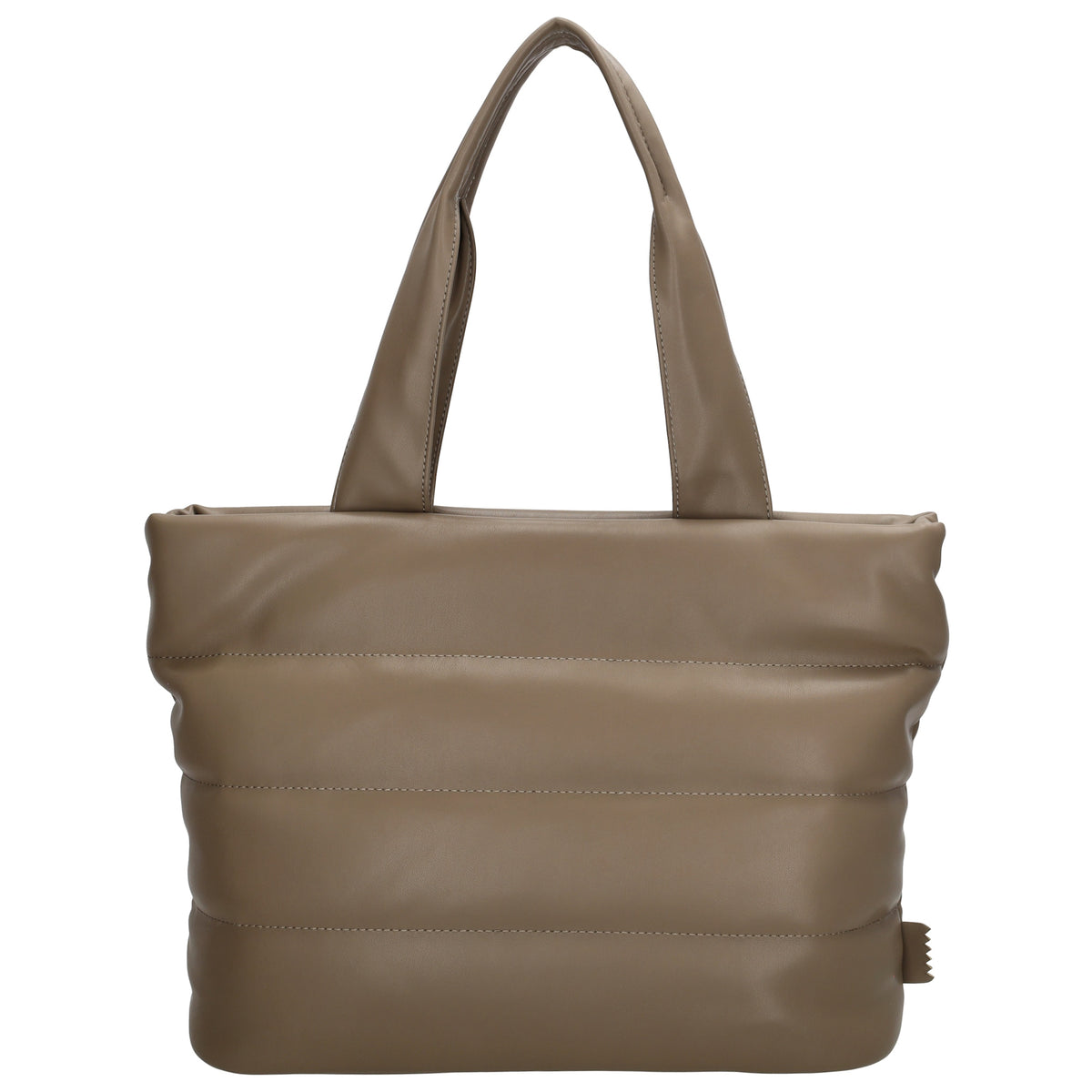 Shopper gesteppt 34x28cm in Taupe aus Kunstleder - leder-accessoires.com