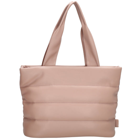 Shopper gesteppt 34x28cm in Altrosa aus Kunstleder - leder-accessoires.com