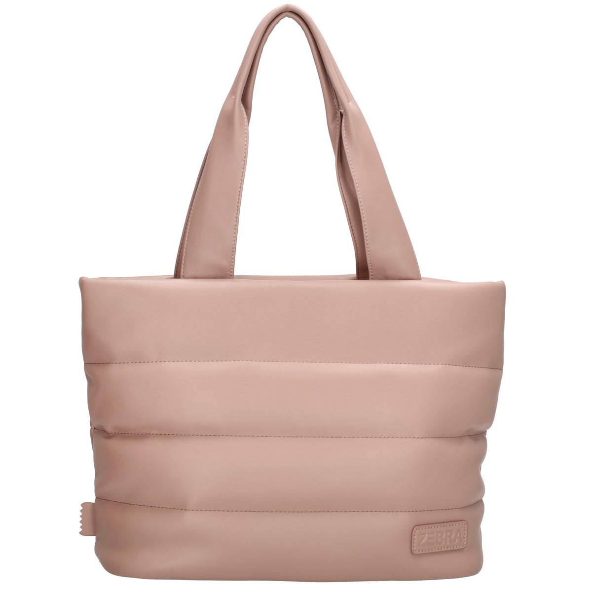Shopper gesteppt 34x28cm in Altrosa aus Kunstleder - leder-accessoires.com