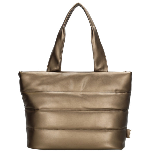 Shopper gesteppt 34x28cm in Bronze aus Kunstleder - leder-accessoires.com