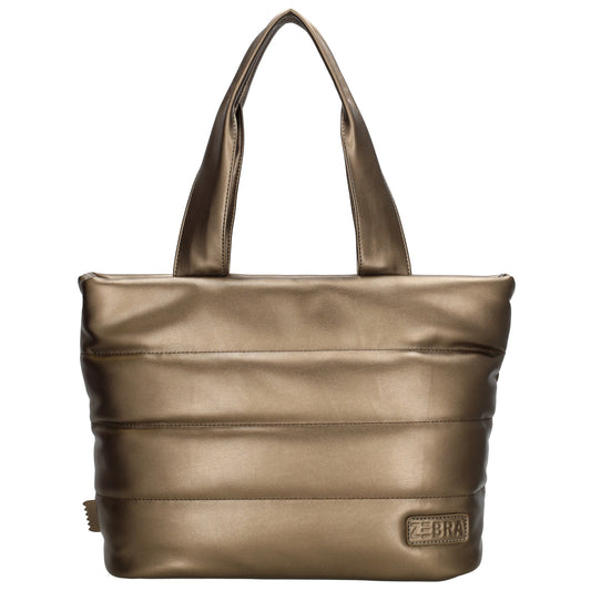 Shopper gesteppt 34x28cm in Bronze aus Kunstleder - leder-accessoires.com