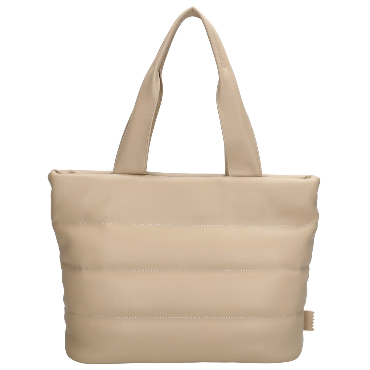 Shopper gesteppt 34x28cm in Beige aus Kunstleder - leder-accessoires.com