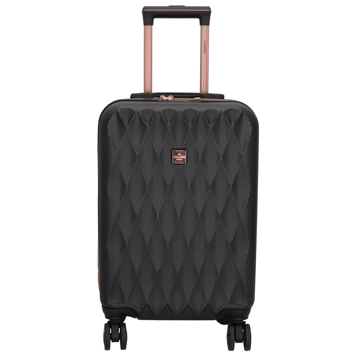Reisetrolley|Hartschalenkoffer 55cm in Schwarz|Rose mit 4-Rad - leder-accessoires.com