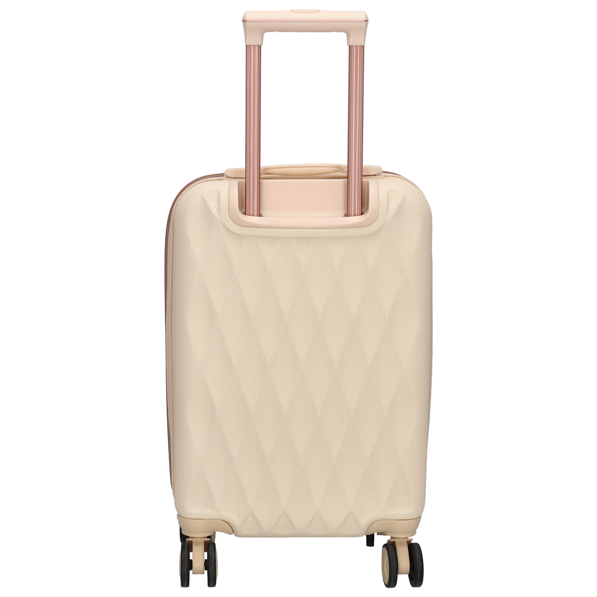 Reisetrolley|Hartschalenkoffer 55cm in Creme|Rose mit 4-Rad - leder-accessoires.com