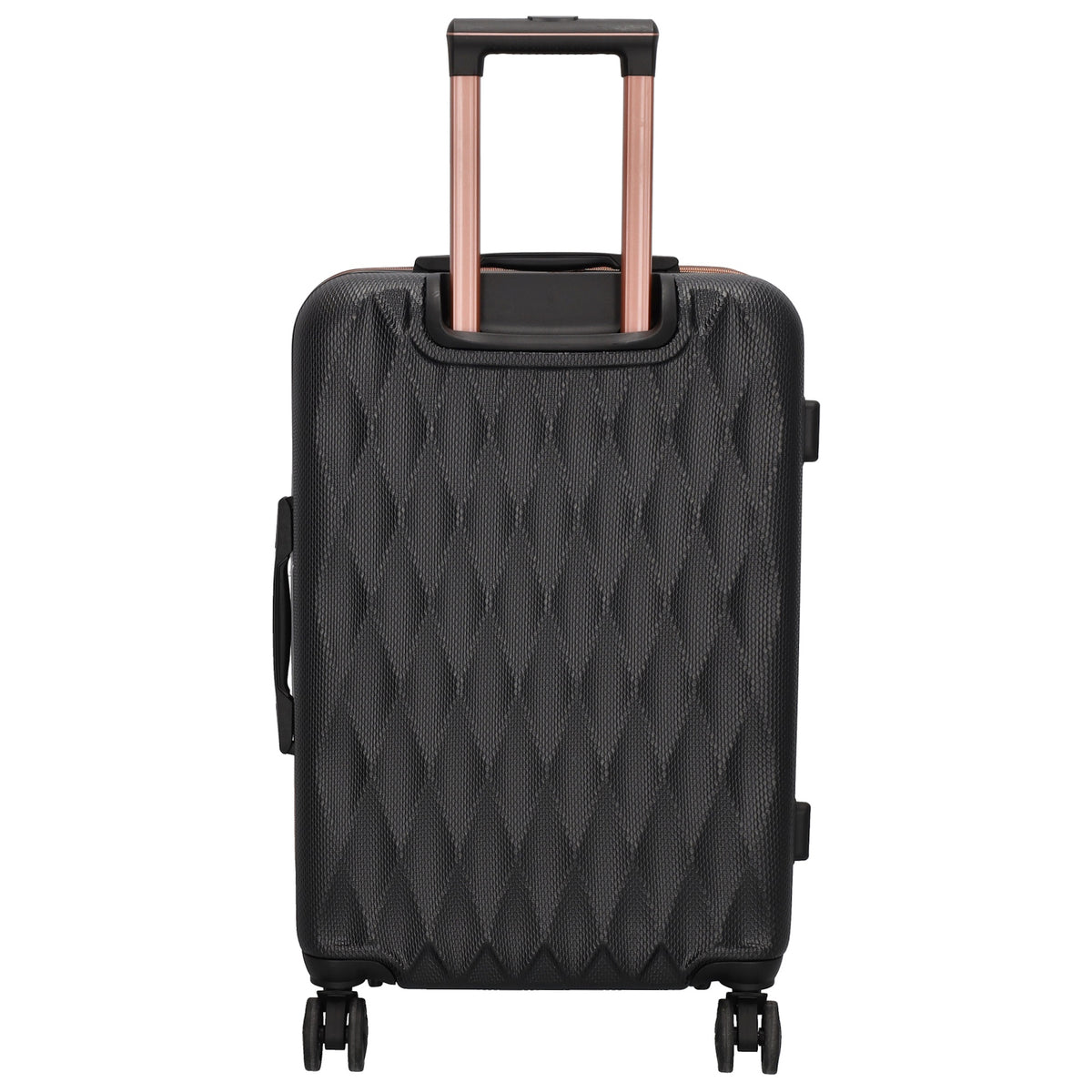 Reisetrolley|Hartschalenkoffer 66cm in Schwarz|Rose mit 4-Rad - leder-accessoires.com