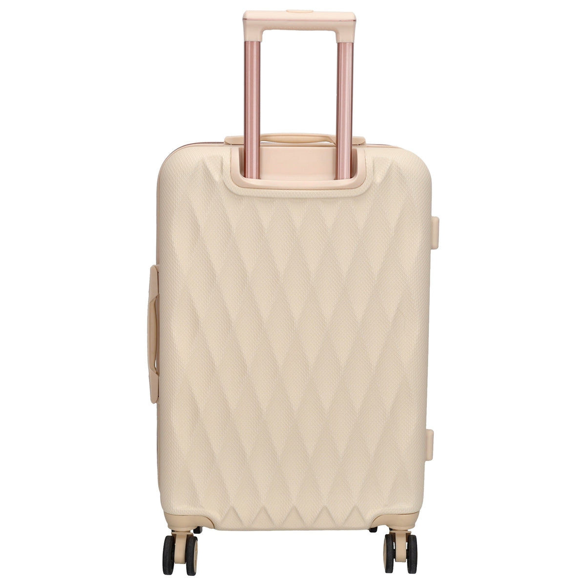 Reisetrolley|Hartschalenkoffer 66cm in Creme|Rose mit 4-Rad - leder-accessoires.com