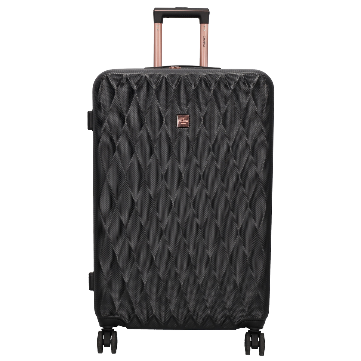 Reisetrolley|Hartschalenkoffer 75cm in Schwarz|Rose mit 4-Rad - leder-accessoires.com