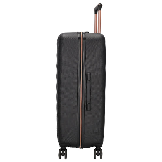 Reisetrolley|Hartschalenkoffer 75cm in Schwarz|Rose mit 4-Rad - leder-accessoires.com