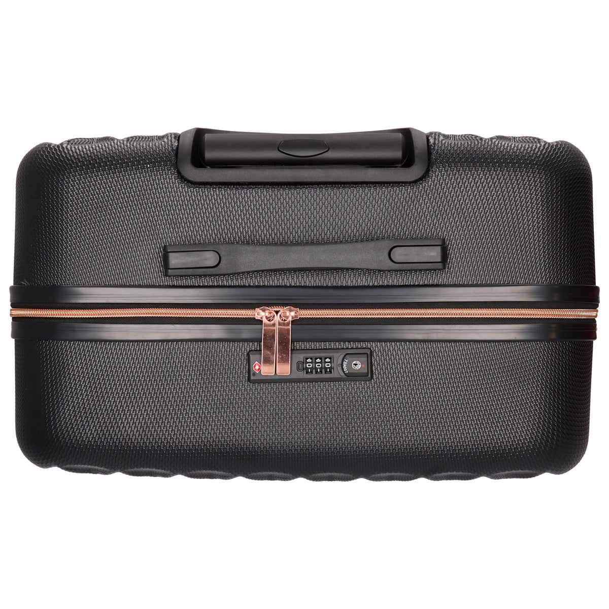 Reisetrolley|Hartschalenkoffer 75cm in Schwarz|Rose mit 4-Rad - leder-accessoires.com
