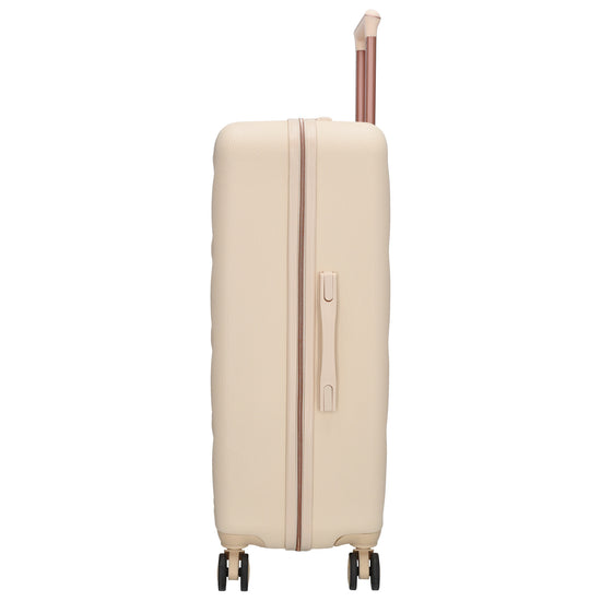 Reisetrolley|Hartschalenkoffer 75cm in Creme|Rose mit 4-Rad - leder-accessoires.com