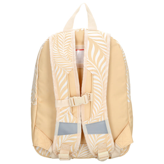 Kinderrucksack 29x39cm für Mädchen in Beige mit Vortasche - leder-accessoires.com