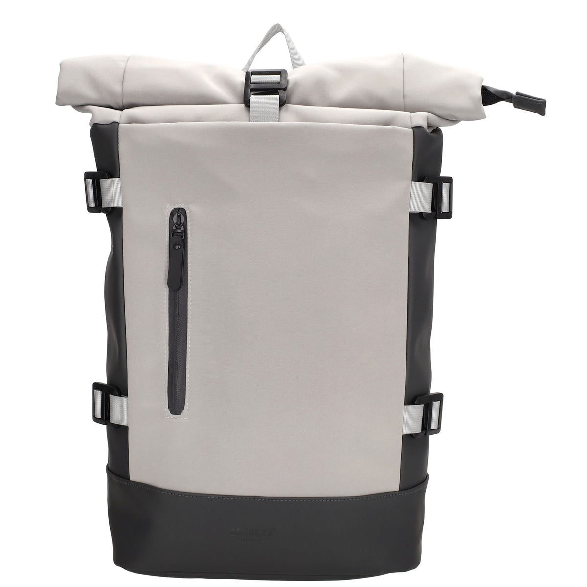 Rolltop-Rucksack 24x59cm in Grau mit Reißverschluss und Reißverschlussfach - leder-accessoires.com
