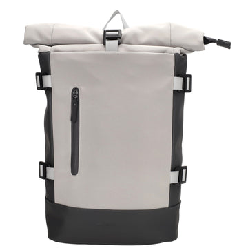 Rolltop-Rucksack 24x59cm in Grau mit Reißverschluss und Reißverschlussfach - leder-accessoires.com
