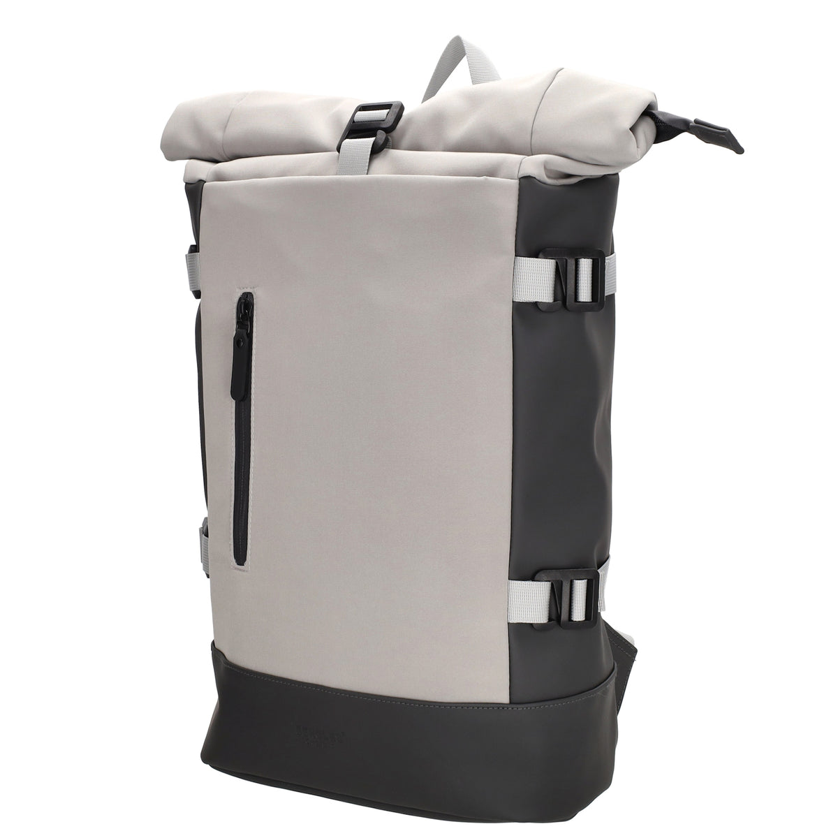 Rolltop-Rucksack 24x59cm in Grau mit Reißverschluss und Reißverschlussfach - leder-accessoires.com