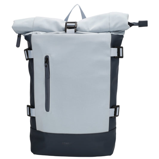 Rolltop-Rucksack 24x59cm in Hellblau mit Reißverschluss und Reißverschlussfach - leder-accessoires.com