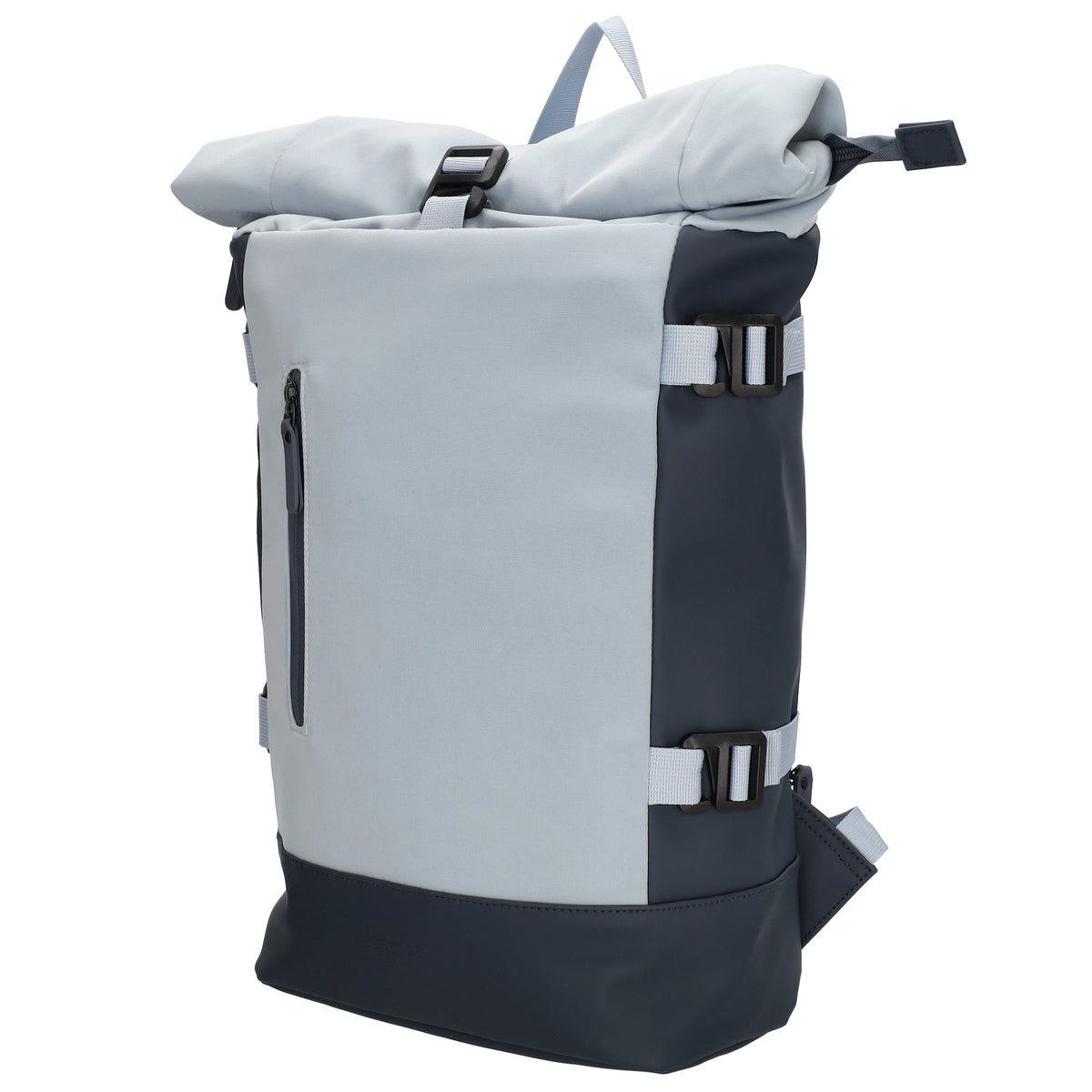 Rolltop-Rucksack 24x59cm in Hellblau mit Reißverschluss und Reißverschlussfach - leder-accessoires.com