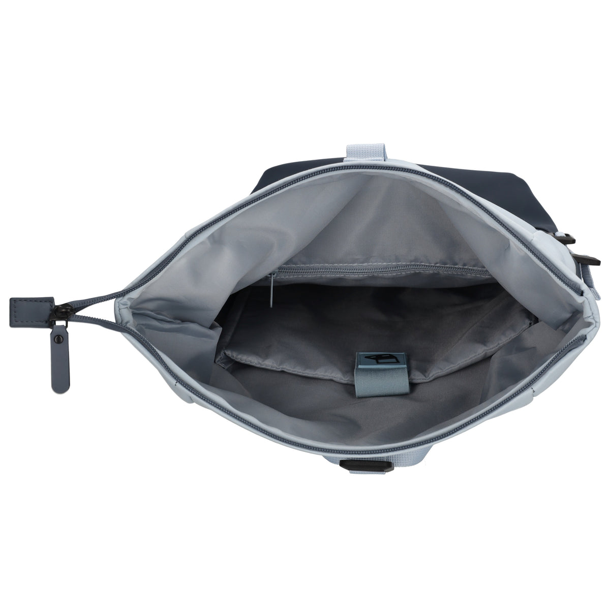 Rolltop-Rucksack 24x59cm in Hellblau mit Reißverschluss und Reißverschlussfach - leder-accessoires.com