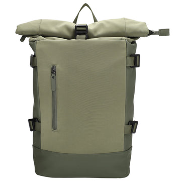 Rolltop-Rucksack 24x59cm in Grün mit Reißverschluss und Reißverschlussfach - leder-accessoires.com
