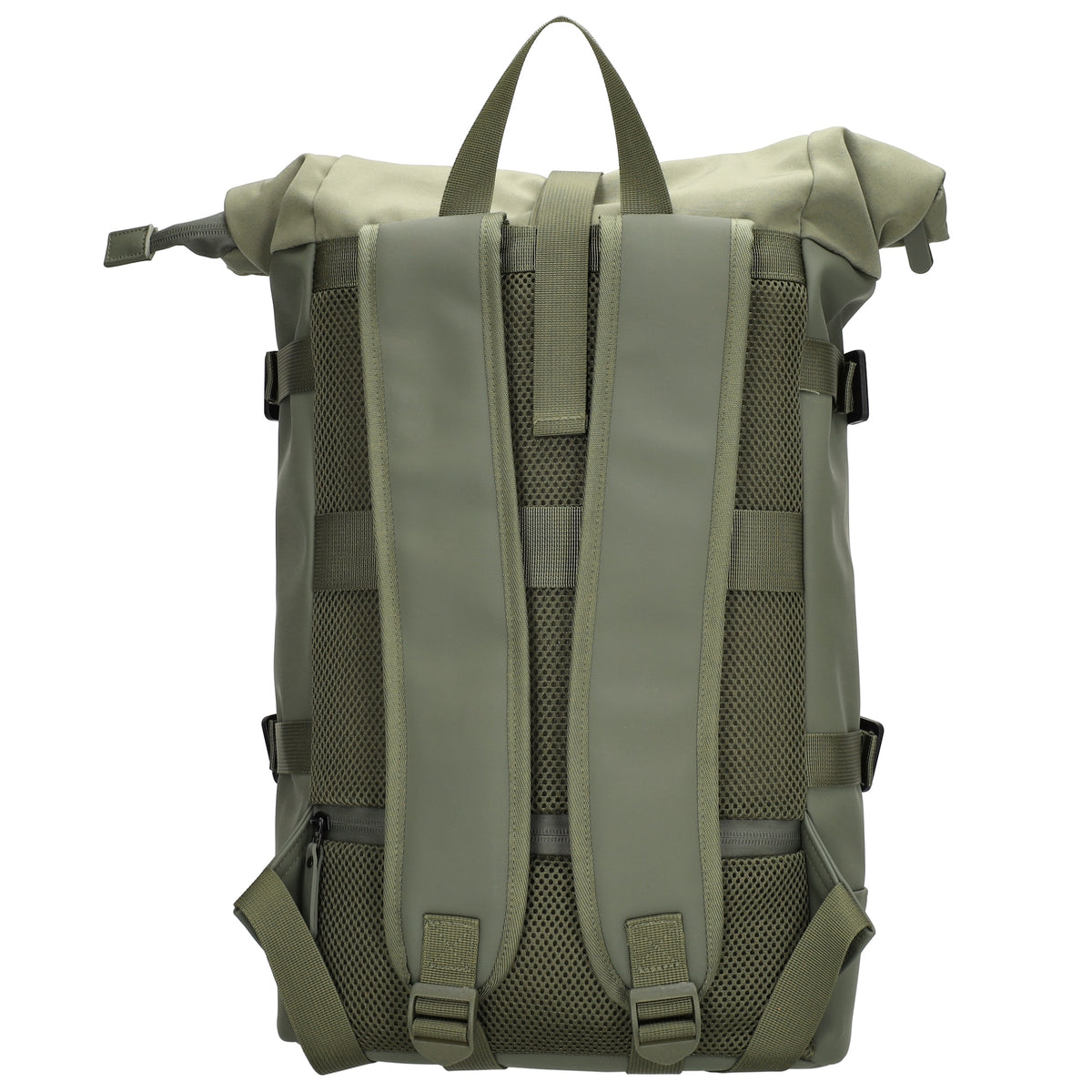 Rolltop-Rucksack 24x59cm in Grün mit Reißverschluss und Reißverschlussfach - leder-accessoires.com