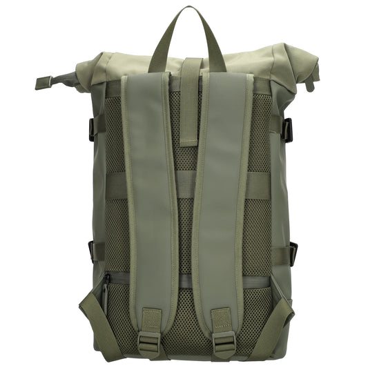 Rolltop-Rucksack 24x59cm in Grün mit Reißverschluss und Reißverschlussfach - leder-accessoires.com