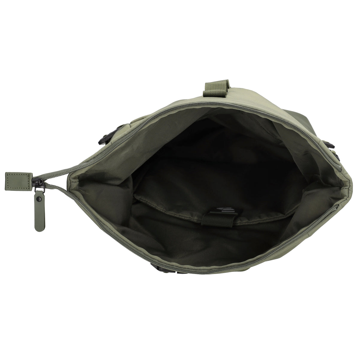 Rolltop-Rucksack 24x59cm in Grün mit Reißverschluss und Reißverschlussfach - leder-accessoires.com