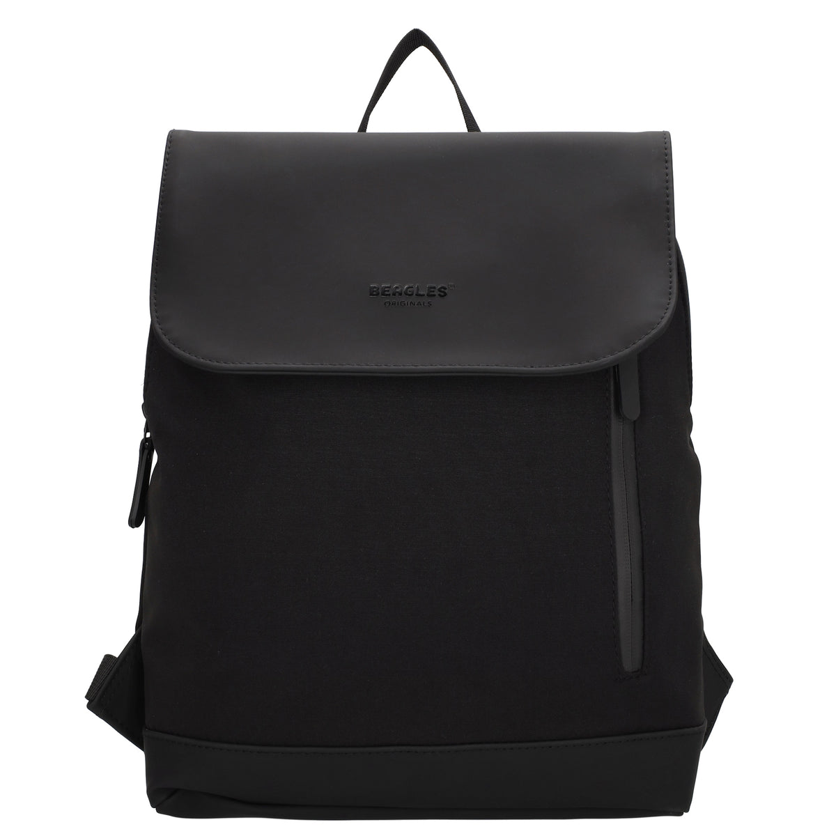 Rucksack 46x26,5x11,5cm in Schwarz mit Überschlag - leder-accessoires.com