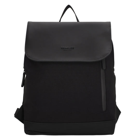 Rucksack 46x26,5x11,5cm in Schwarz mit Überschlag - leder-accessoires.com