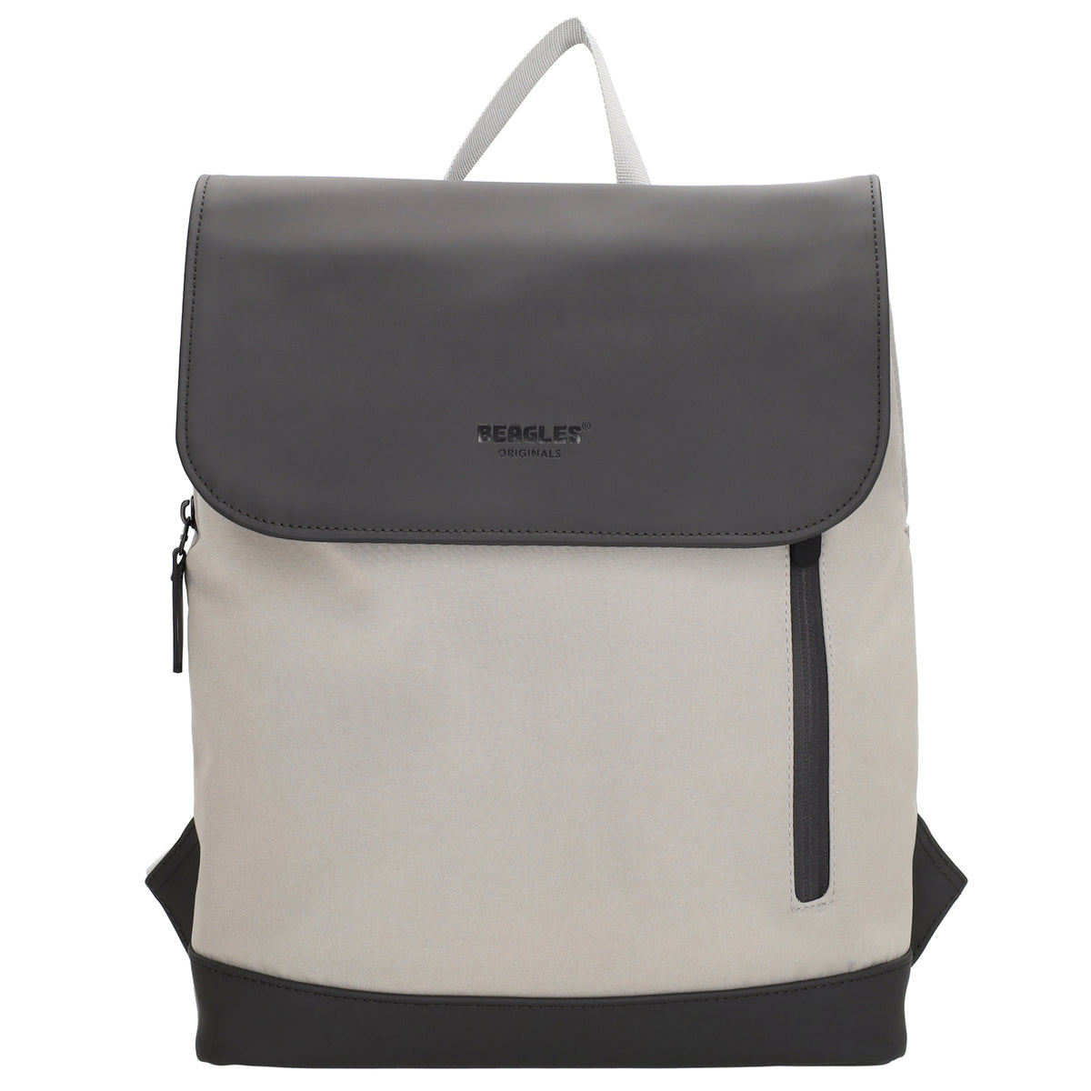 Rucksack 46x26,5x11,5cm in Hellgrau mit Überschlag - leder-accessoires.com