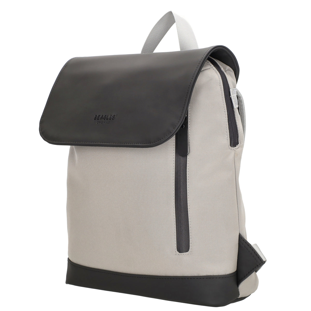 Rucksack 46x26,5x11,5cm in Hellgrau mit Überschlag - leder-accessoires.com