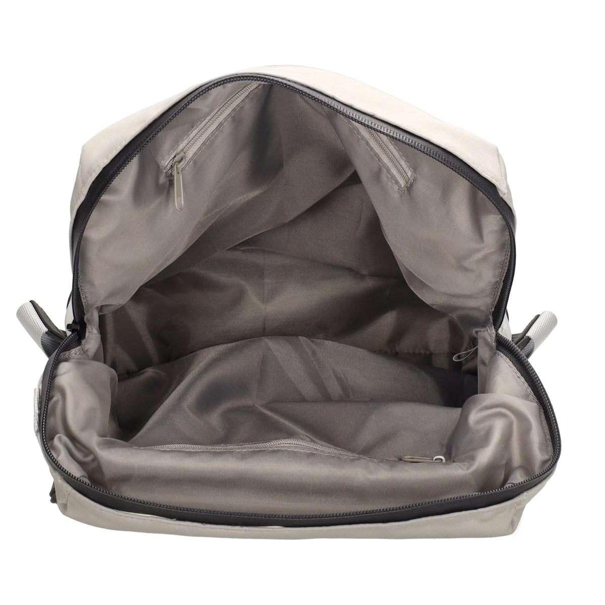 Rucksack 46x26,5x11,5cm in Hellgrau mit Überschlag - leder-accessoires.com
