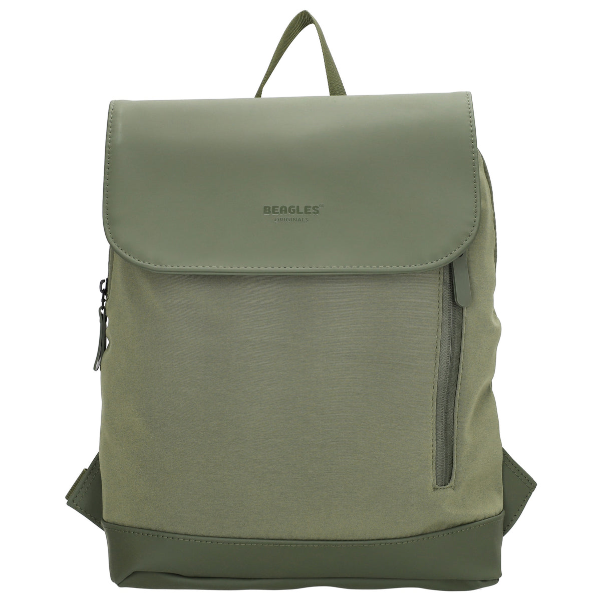 Rucksack 46x26,5x11,5cm in Olivgrün mit Überschlag - leder-accessoires.com