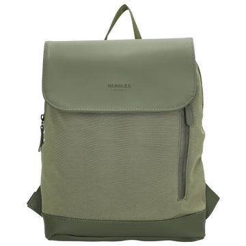 Rucksack 46x26,5x11,5cm in Olivgrün mit Überschlag - leder-accessoires.com