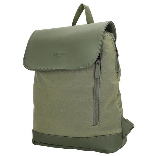 Rucksack 46x26,5x11,5cm in Olivgrün mit Überschlag - leder-accessoires.com